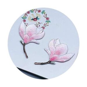 1 par de parches de Magnolia bordados para decoración de_1