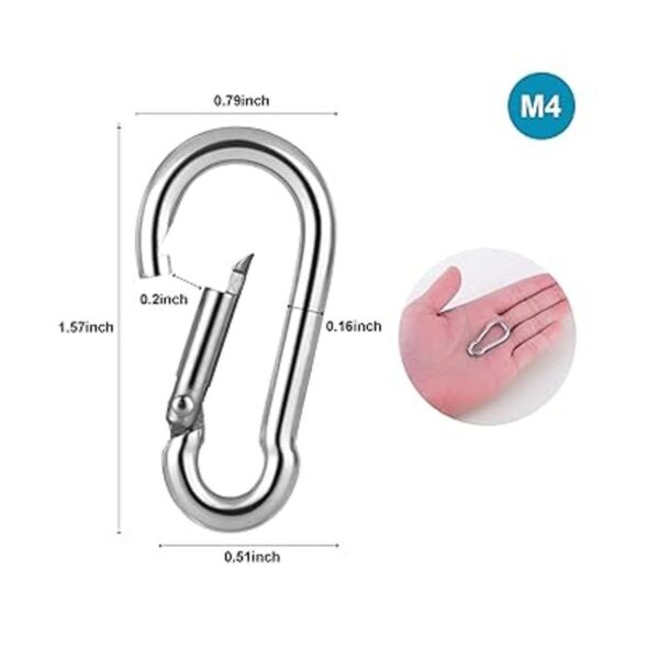 12 ganchos de mosquetón M4 con resorte resistente anillo_2