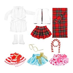 10 piezas de ropa de muñeca de elfo de Navidad ropa de_1