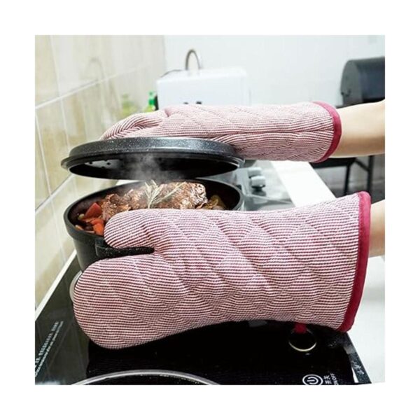 1 par de guantes de horno teñidos de hilo 100 algodón_5