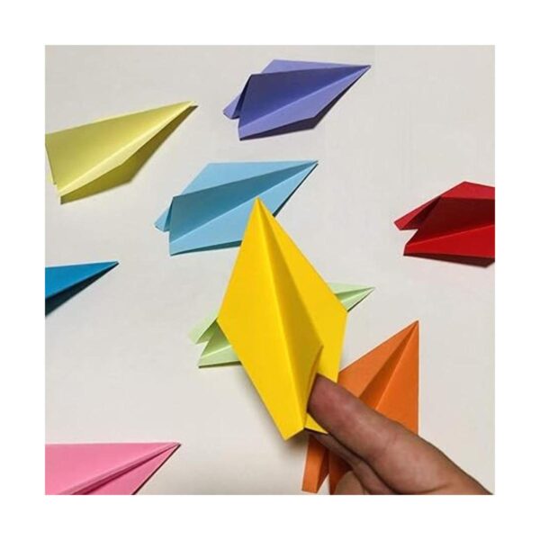 100 piezas prefabricadas arco iris Origami de papel avión_3