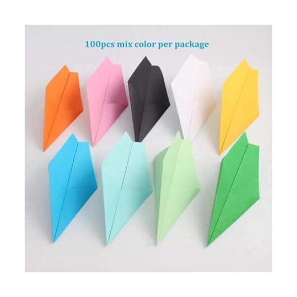 100 piezas prefabricadas arco iris Origami de papel avión_6