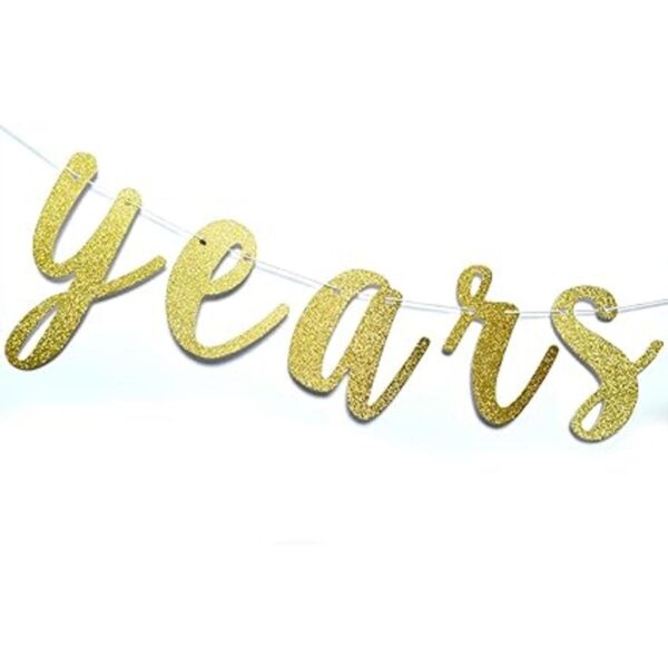 13 Years Loved Banner Sign Gold Glitter para 13 cumpleaños_2