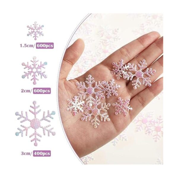 1600 Pieces 3 Size Snowflake Confetti Snowflake Glitter_2