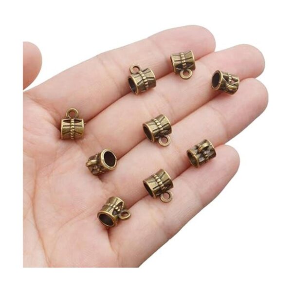 100cs Antiguo Marrón Fianza Perlas Pulseras Charms Cuelgan_7