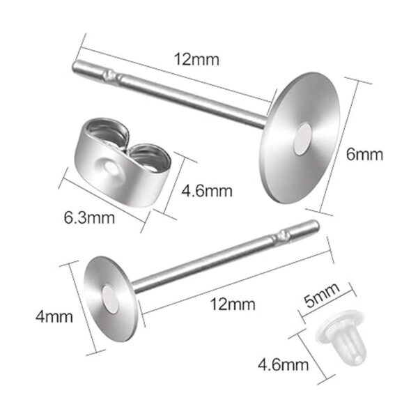 1200 postes para arete de acero inoxidable y respaldos con_7