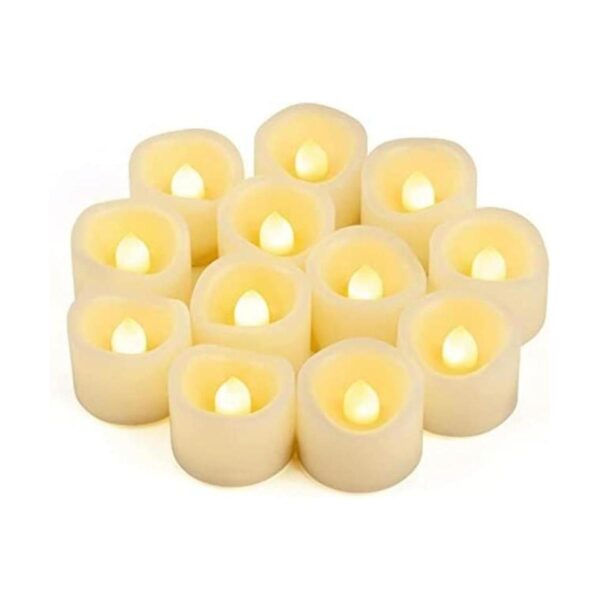 12 velas LED sin llama parpadeantes velas votivas_1