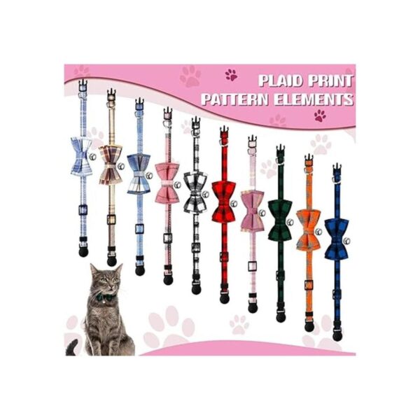 10 piezas de collar de gato con pajarita y campana collar_3