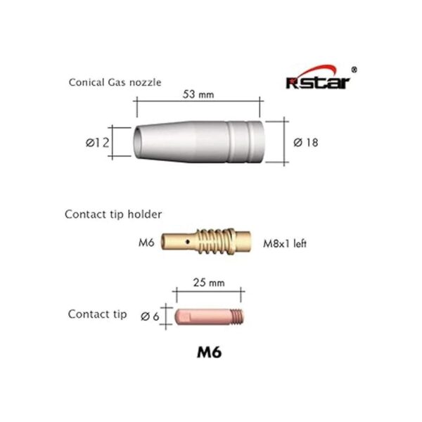 13 unids Mig soldadura boquilla soldador antorcha_6