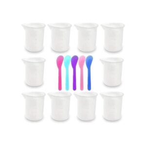 10 tazas medidoras de silicona 3.4 fl oz reutilizables de_1