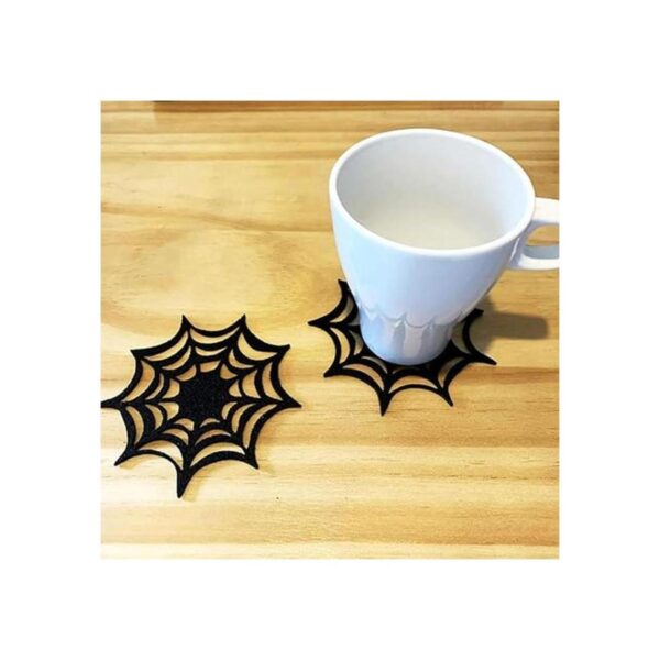 12 posavasos de Halloween con diseño de araña manteles_5