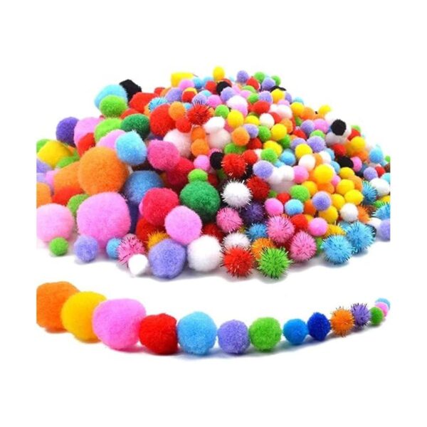 1000 pompones multicolores para manualidades bolas_1