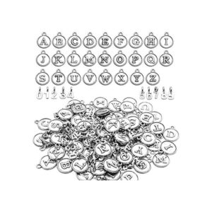 128pcs de plata antigua alfabeto y números encantos_1