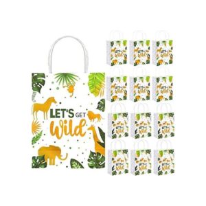 12 bolsas de regalo con temática de animales de la selva_1