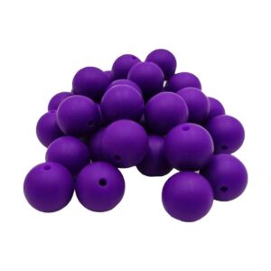 100 piezas de cuentas redondas de silicona de color morado_1