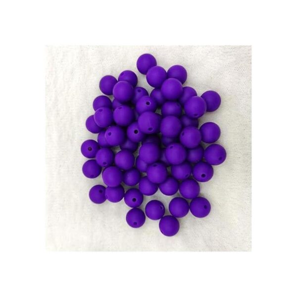 100 piezas de cuentas redondas de silicona de color morado_6