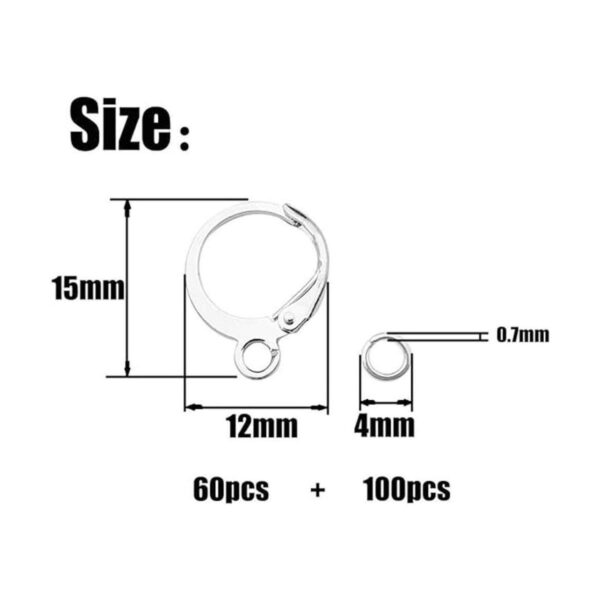 160 ganchos Leverback Set de 60 ganchos redondos_2