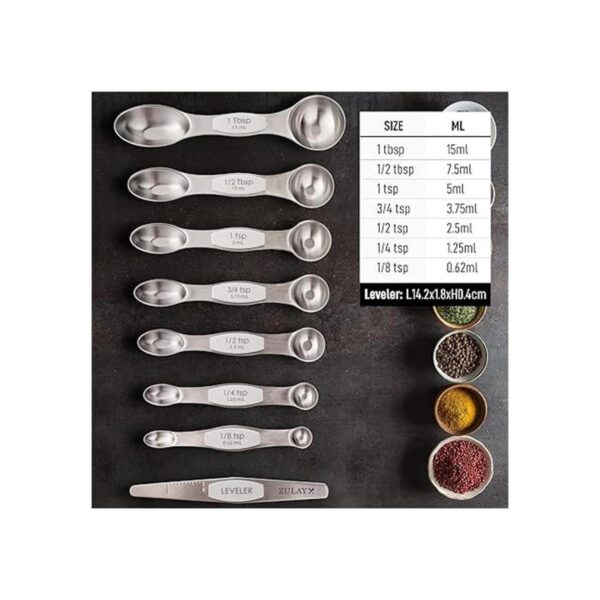 Zulay Kitchen Juego de 7 cucharas magnéticas apilables_4