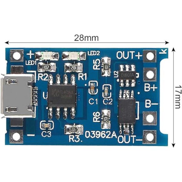 15 módulos de carga TP4056 de 5 V y 1 A micro USB 18650_3