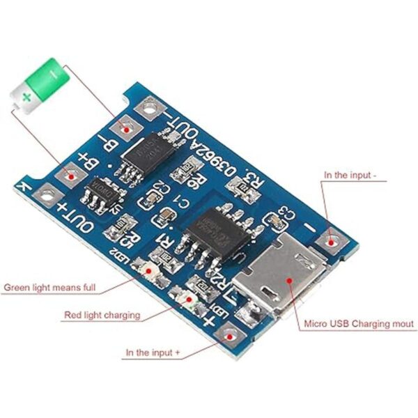 15 módulos de carga TP4056 de 5 V y 1 A micro USB 18650_4